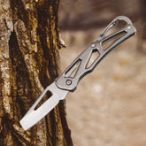 Lightweight Folding Pocket Knife with 2.36 inch Stainless Steel Blade & Handle - Built-in Carabiner, Knife - Versatile Tool for Outdoor